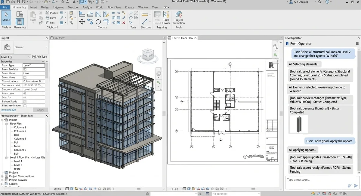 Revit Operator chat pane inside Revit